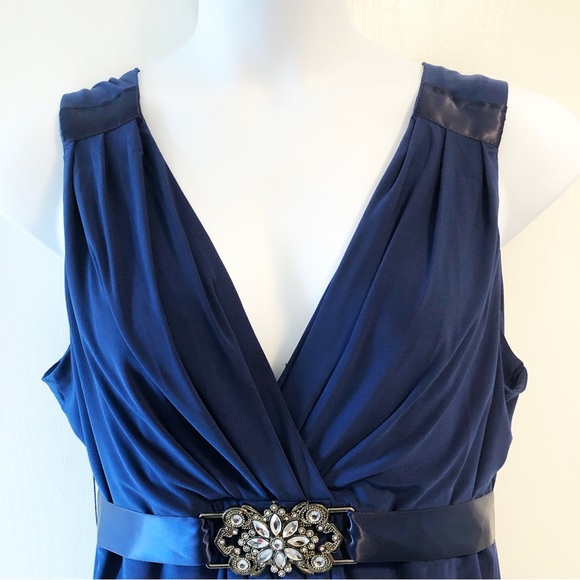 Vintage Dark Blue Dress Large to XL - Picture 1 of 9